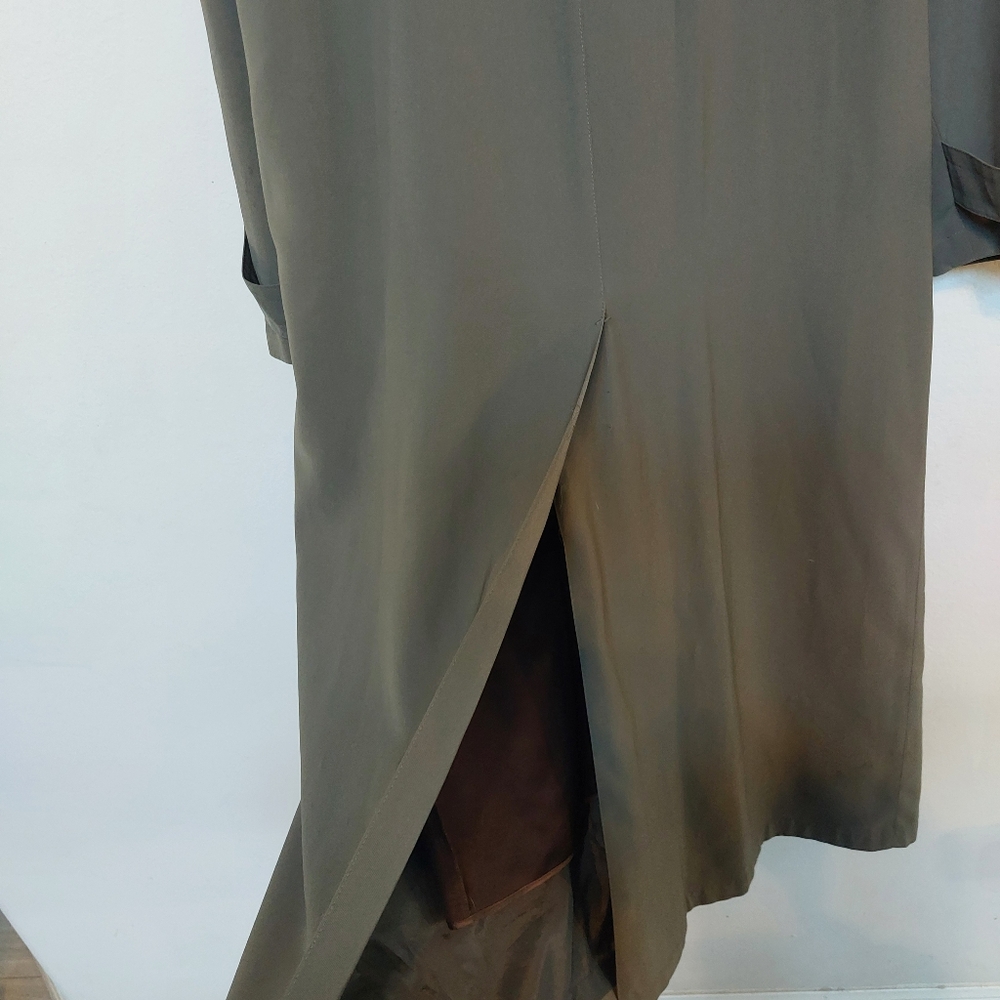 Anne Kline Olive Green Trench Coat Size 8 - Picture 12 of 16